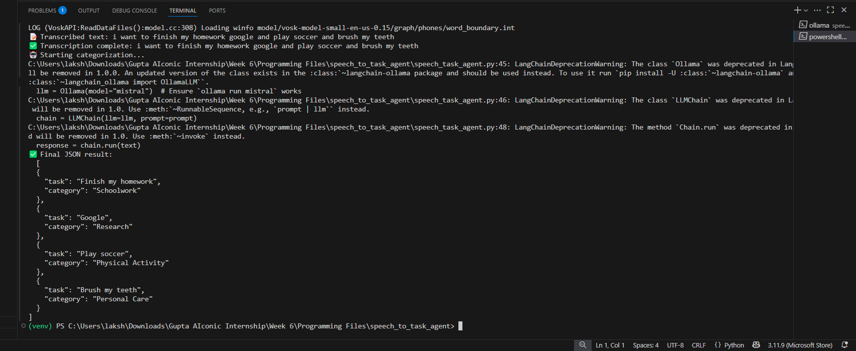 Speech-to-Task Agent Demo