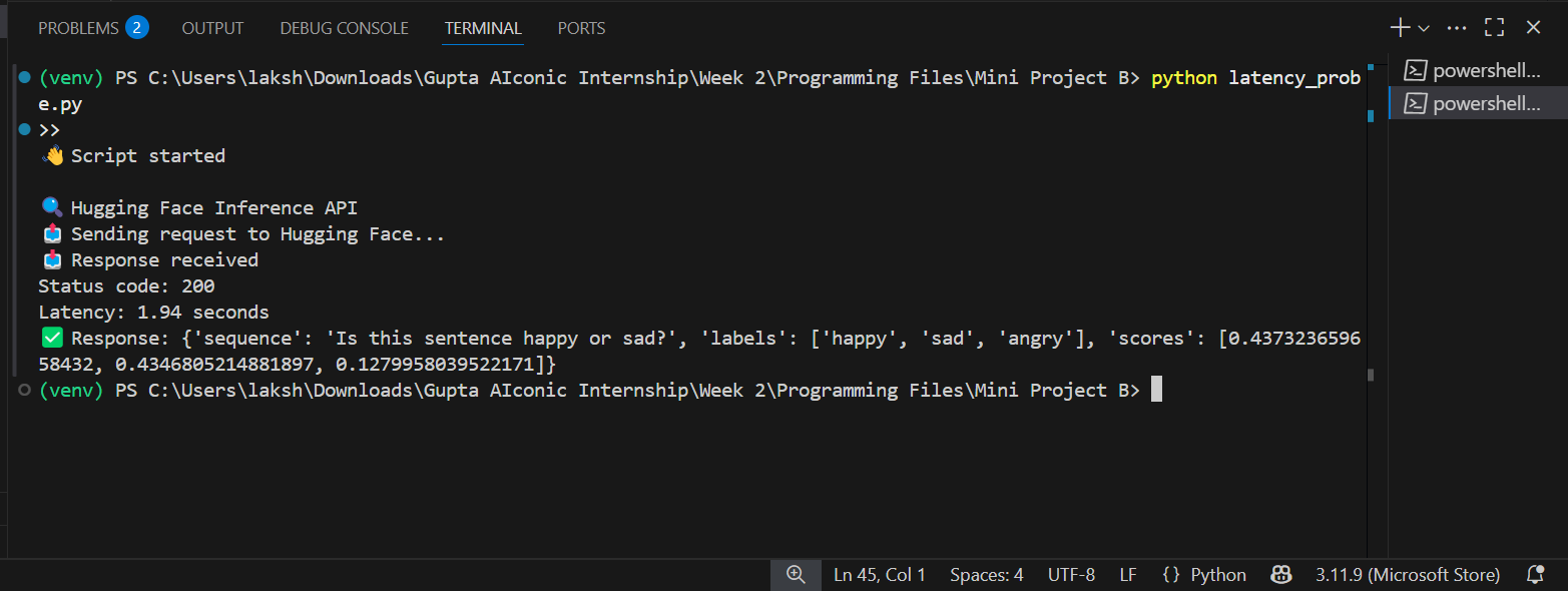 Latency Probe Screenshot